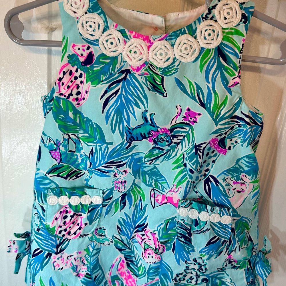 Lilly Pulitzer 6-12 Month Shift Dress Set (Barking Up The Wrong Tree pattern)